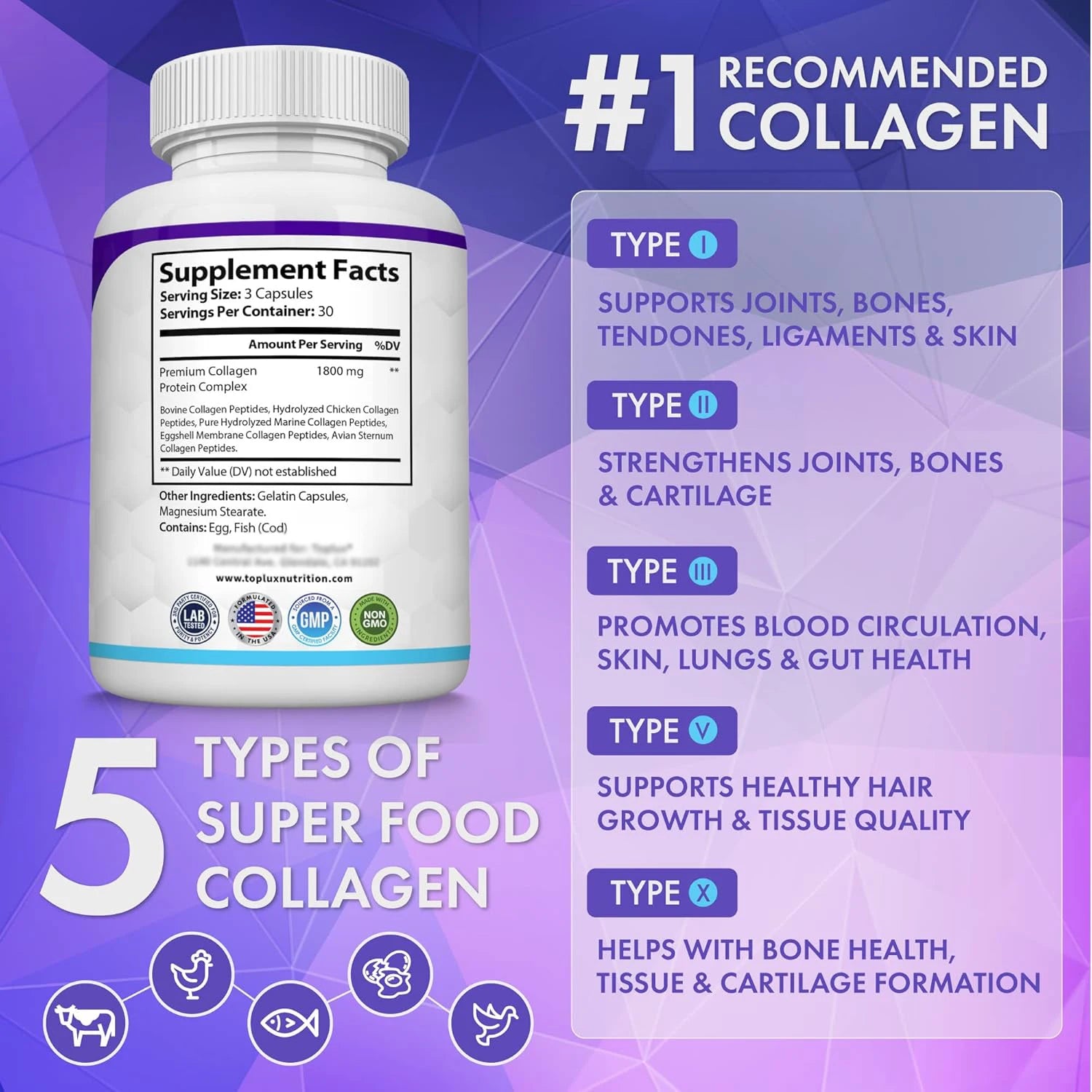 Collagen Peptides 1500mg – 90 Capsules